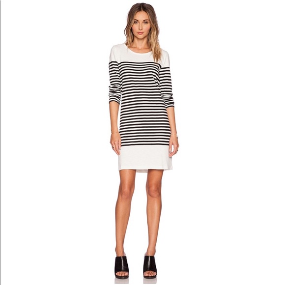 Joie Pentea B Dress Balck White Stripe Dress - Picture 3 of 9